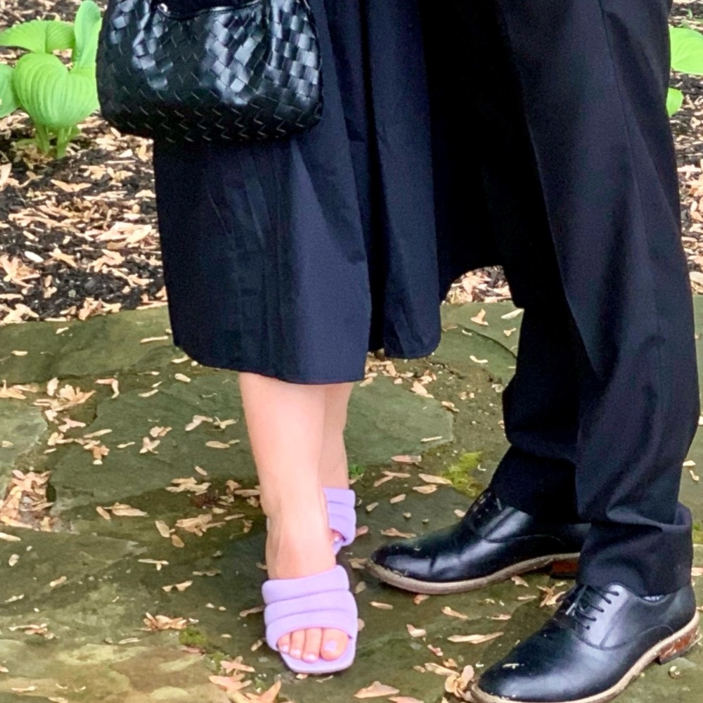 Open Edit Purple Block Heels. Worn once for wedding. Very comfortable. Size 8